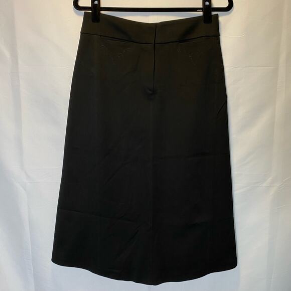 Diab'less Vintage From France Classic Black A-line Embroidered Midi Skirt - Picture 1 of 14